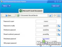 Look at screenshot of Excel Password Recovery Master