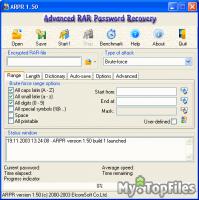 Look at screenshot of Advanced RAR Password Recovery