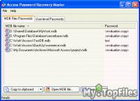 Look at screenshot of Access Password Recovery Master