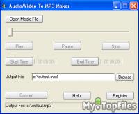 Look at screenshot of Audio/Video To MP3 Maker